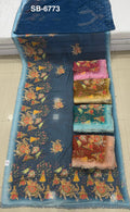 SB-6773 | Traditional Peacock Digital Print Saree